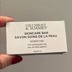Gilchrist & Soames warm oak skincare bar New Aloe Soap in box! 30g GWP